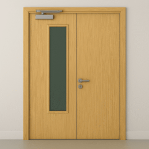 Hongli Double-leaf Glazed Fire Door D006