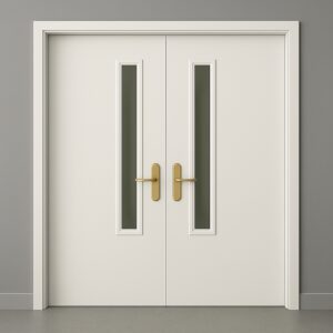 hongli double-leaf glazed fire door D007
